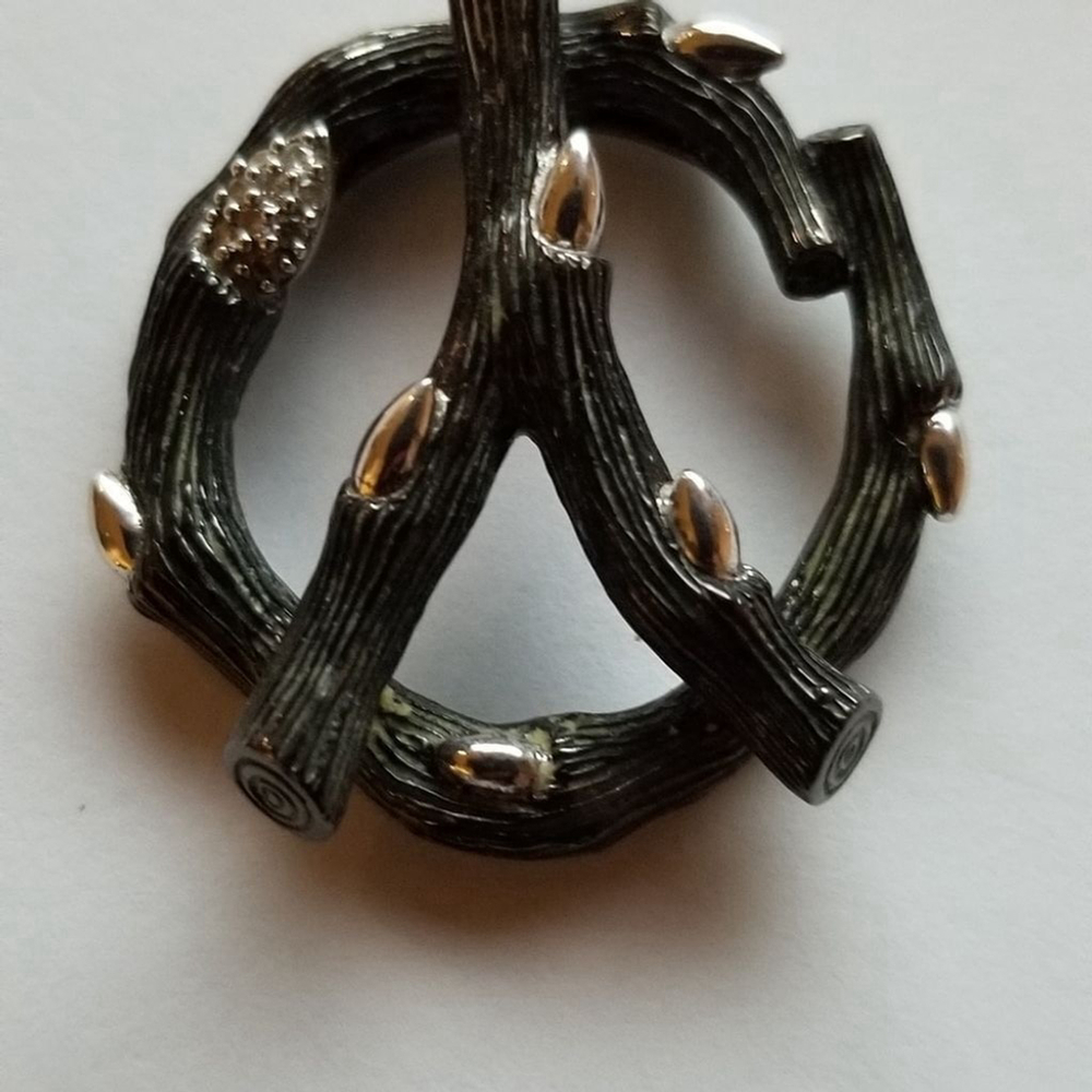 Stephen Dweck Vintage Sterling Silver Diamond Branch Charm Necklace. - Picture 4 of 6